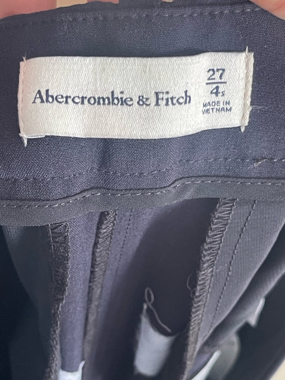 NWT Abercrombie Sloane Tailored Wide Leg Pants Navy Blue Size 27 Dress - Picture 9 of 10